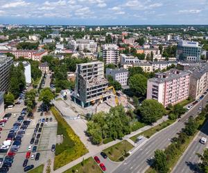 Rozbiórka wieżowca Gazowni Łódzkiej pzry ul. Uniwersyteckiej w Łodzi