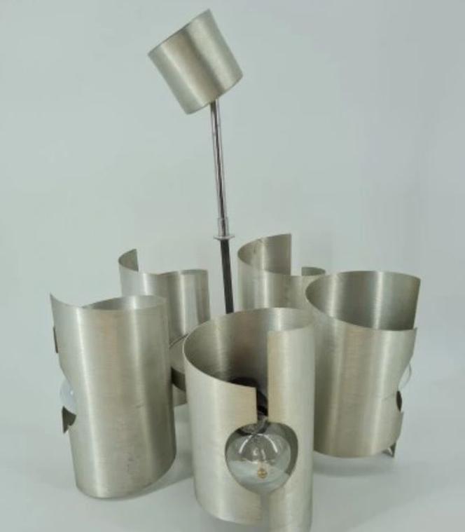 890 zł. Lampa żyrandol aluminium PRL dizajn Polam D-155