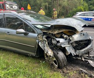 Citroen zderzył się z peugeotem pod Zieloną Górą. Dwoje dzieci trafiło do szpitala