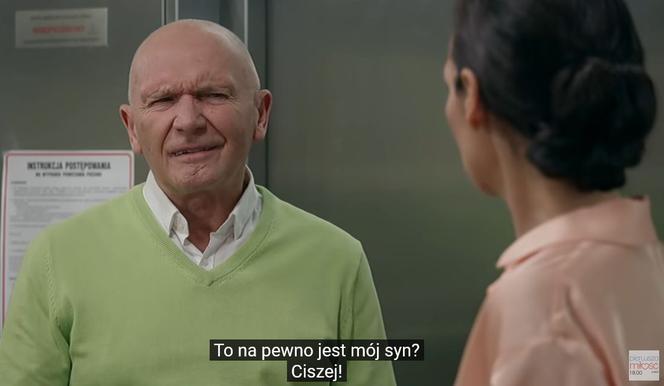 Pierwsza miłość, odcinek 3385. Izabela (Olga Bończyk), Edward (Marek Siudym)