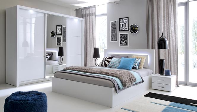 Białe meble do sypialni w stylu minimalistycznym