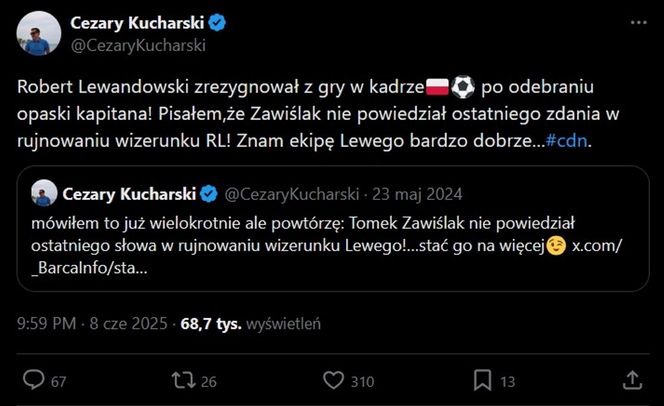 Świat sportu o odejściu Lewandowskiego z kadry