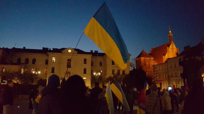 Bydgoszcz. Protest przeciwko wojnie w Ukrainie