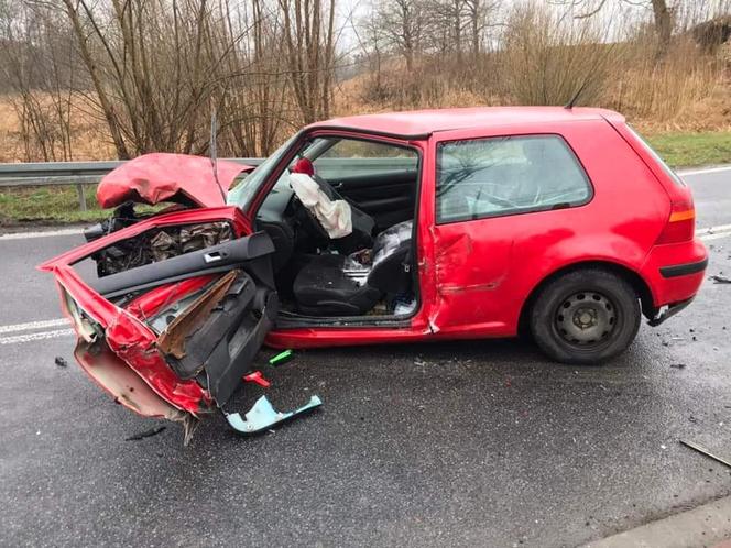Wypadek w Lelowie na DK 46