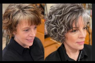 Kobieta po 50-tce przyszła do fryzjera z siwym odrostem, a wyszła 10 lat młodsza. Modna fryzura dla kobiet po 50-tce na jesień 2024