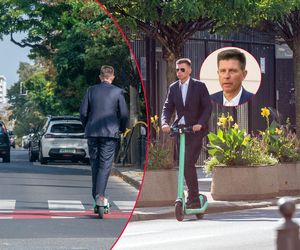 Ryszard Petru na hulajnodze