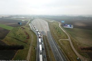 Protest rolników na A4 pod Brwinowem