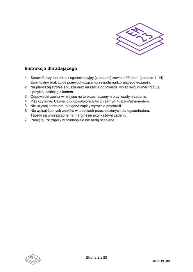 Matura 2025: polski. Arkusze CKE i odpowiedzi. Poziom podstawowy [Formuła 2023] 5.05.2025