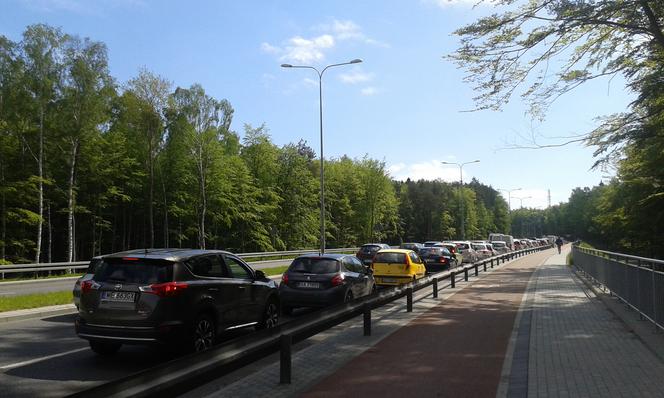 Trzy godzinny protest na Chwarznieńskiej i w okolicy już zrobił się sznurek samochodów.