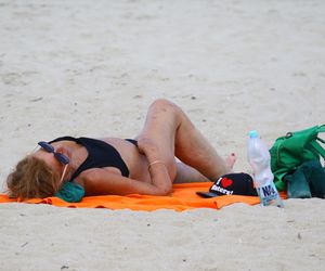 Agnieszka Fitkau-Perepeczko na plaży w Sopocie