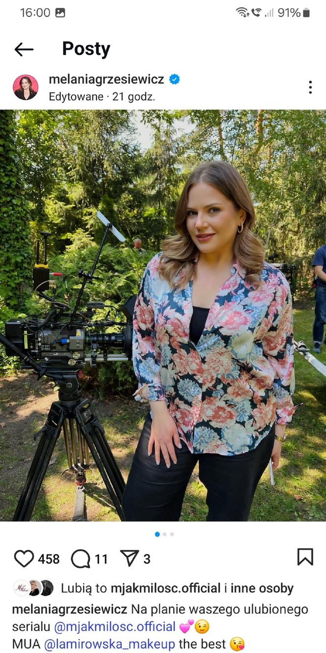 M jak miłość nowy sezon po wakacjach. Anita (Melania Grzesiewicz) na planie