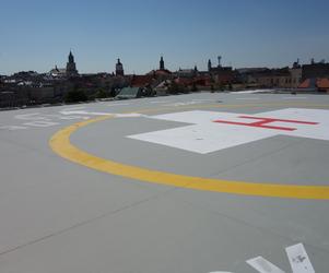 Taki widok rozpościera się z lądowiska dla helikopterów na szczycie nowego budynku SPSK nr 1 w Lublinie