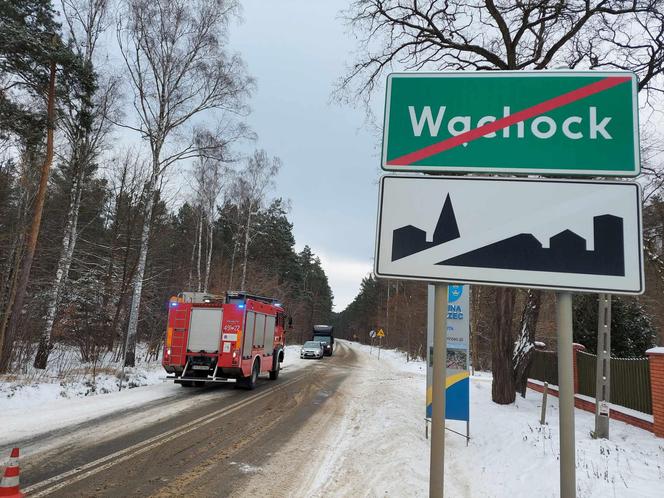 Wypadek w Wąchocku. Dostawczy bus zderzył się z osobówką