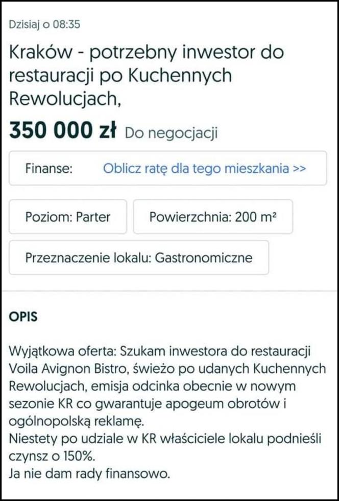 Kuchenne rewolucje w Krakowie. Restauracja  Voila. Awantura z Magdą Gessler. O co poszło?