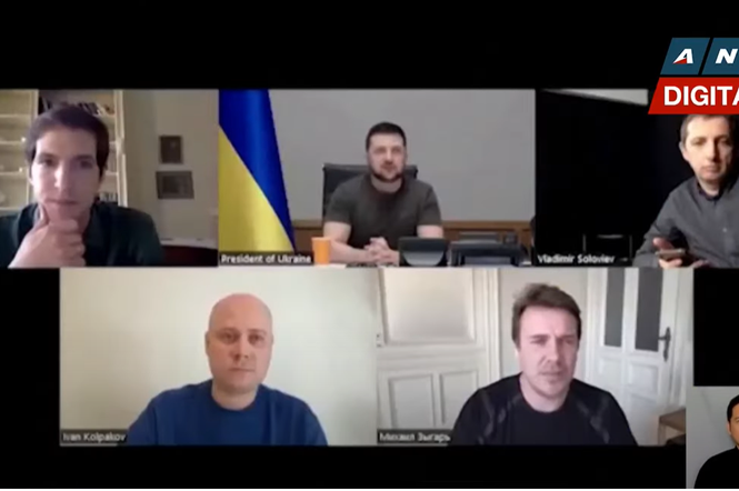Prezydent Ukrainy Wołodymyr Zełenski udzielił wywiadu dziennikarzom rosyjskim