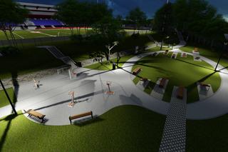 Edukacyjny ekotaras -   propozycja zagospodarowania terenu przyległego do Olimpijskiego Stadionu Rugby z widokiem na dolinę i Łynę.