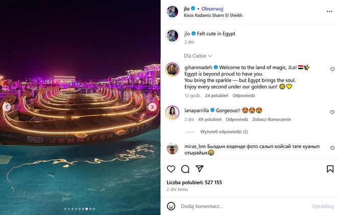 Wypoczywa w Egipcie po szaleństwach w Polsce! J. Lo wije się na hamaku