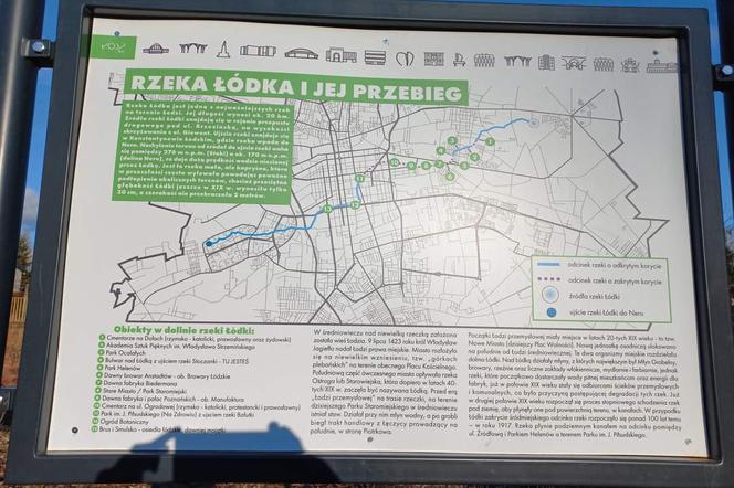 Błędne informacje podane ​na tablicy z mapą na zrewitalizowanych bulwarach nad Łódką