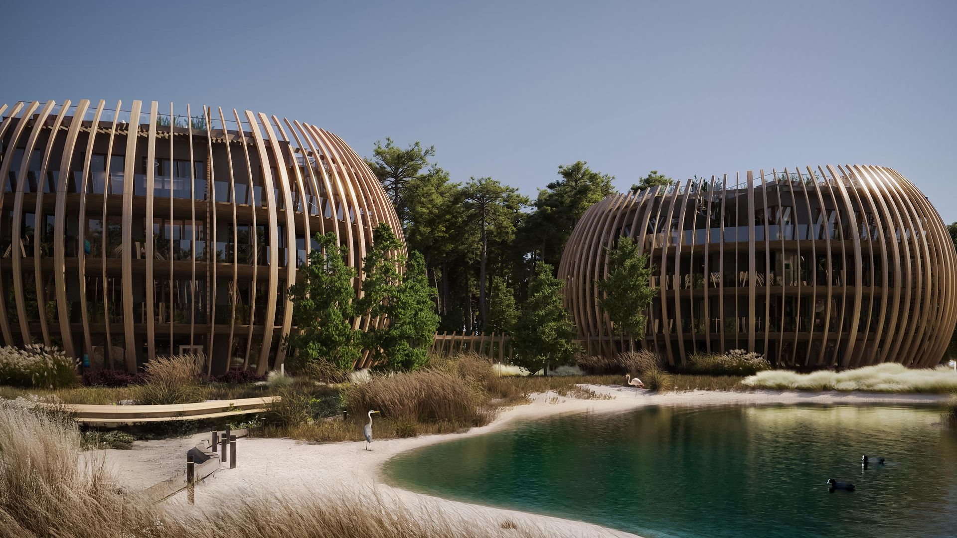 Kompleks dziewięciu apartamentowo-hotelowych pawilonów na Wyspie Sobieszewskiej