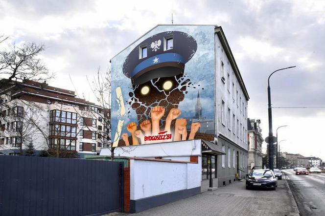 Mural upamiętniający Bydgoski Marzec 1981 - wybrany