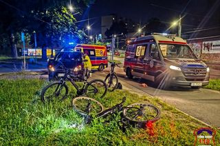 Niecodzienne zdarzenie w Tychach. Zderzenie dwóch elektryków. Są w szpitalu