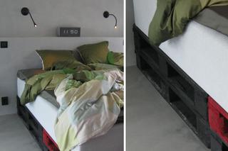 Skandynawskie łóżko w sypialni na paletach