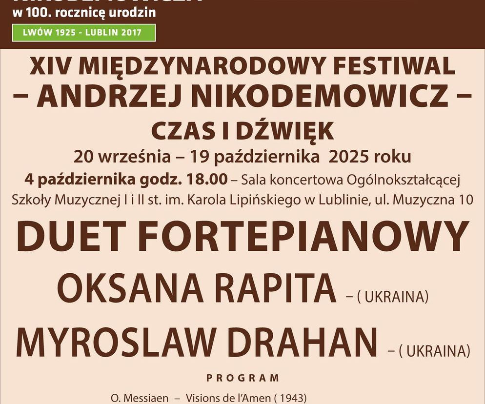 Międzynarodowy Festiwal - Andrzej Nikodemowicz - Czas i Dźwięk
