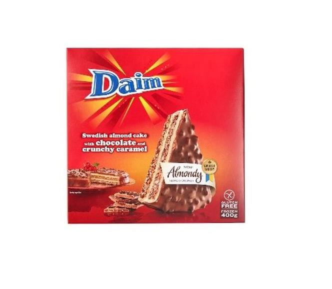 Ciasto mrożone pn.: Daim Swedish almond cake with chocolate and crunchy caramel 400g