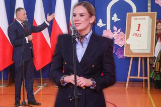 Marta Nawrocka na rozpoczęciu roku szkolnego. Szykowny garnitur i elegancki koczek [ZDJĘCIA]