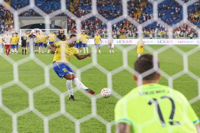 Ronaldinho na Stadionie Śląskim w meczu gwiazd Polska - Brazylia