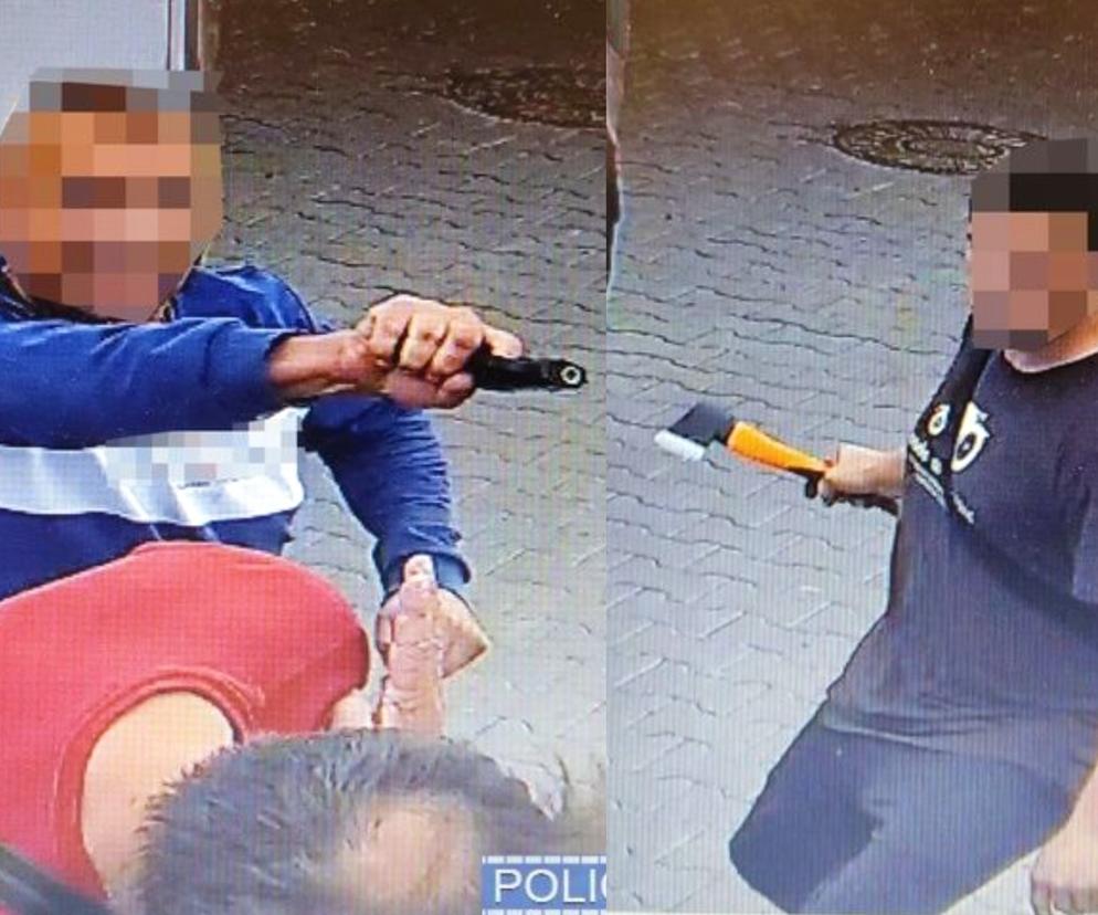Rzucili się z bronią i siekierą na kierowcę busa. Szokujące sceny na stacji paliw we Wrocławiu