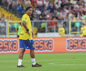 Ronaldinho na Stadionie Śląskim w meczu gwiazd Polska - Brazylia