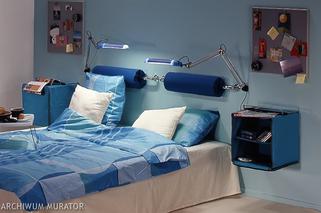 aranżacja sypialni - kolor niebieski