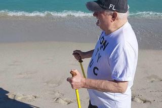 Wałęsa na plaży w Miami