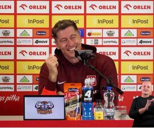 Robert Lewandowski na konferencji