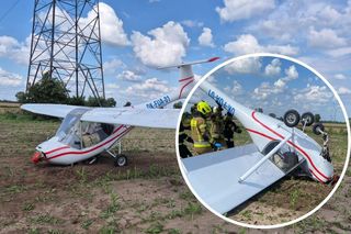 Awaryjne lądowanie w Kujawsko-Pomorskiem. Maszyna przewróciła się na bok. 79–letni pilot przeżył