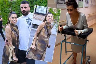 Maja Hyży na obcasach i o kulach! Tak pokazała się na premierze. Ukochany podał pomocną dłoń