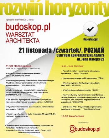 Budoskop - warsztat architekta. Poznań, 21 listopada 2013