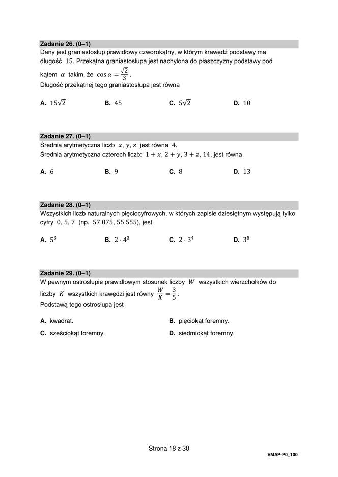 Matura z matematyki 2023 - arkusze CKE stara formuła