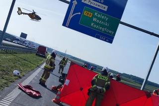 Wypadek na A1, motocyklista nie żyje. Kierowcy utknęli w potężnym, wielogodzinnym korku