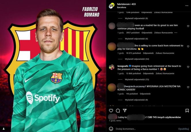 Reakcje na transfer Wojciecha Szczęsnego do FC Barcelony 