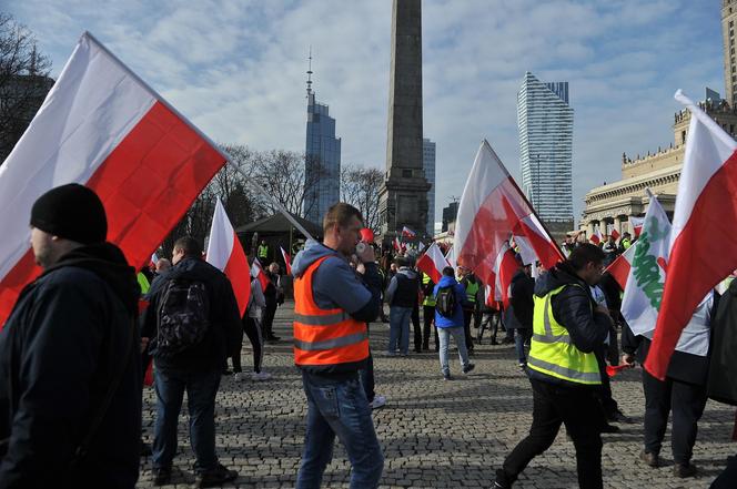 Protest Rolników w Warszawie, gorąco pod PKiN