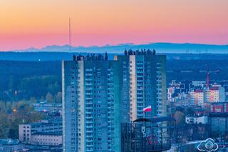 Tatry widziane z Katowic przed świtem