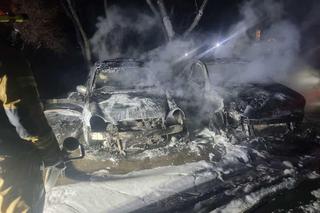 Gigantyczny pożar strawił kilka samochodów! Zostały zgliszcza. Zatrzymano parę podpalaczy