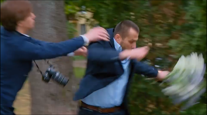 Barwy szczęścia, odcinek 2124: Tadeusz (Jakub Mróz), gangster Miras (Rafał Iwaniuk)