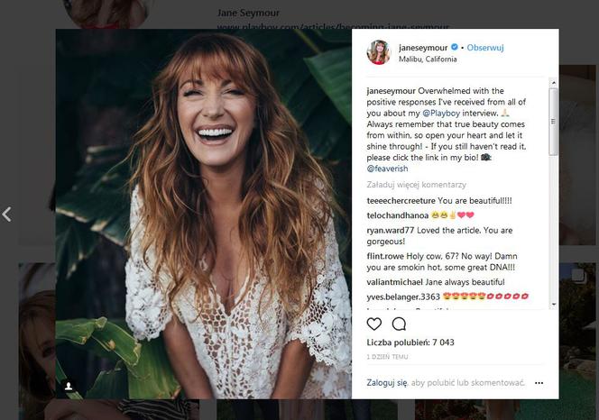 Jane Seymour Instagram Playboy