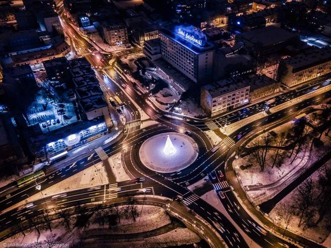 Świąteczny Białystok z lotu ptaka. Tak wygląda miasto z chmur! [ZDJĘCIA]