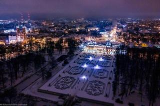Świąteczny Białystok z lotu ptaka. Tak wygląda miasto z chmur! [ZDJĘCIA]