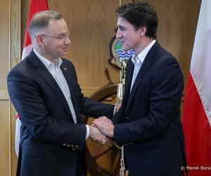 Prezydent RP Andrzej Duda i premier Kanady Justin Trudeau. Spotkanie z Premierem Kanady w bazie marynarki wojennej Canadian Forces Base Esquimalt