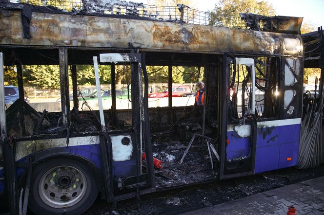 Pożar autobusu MPK w Krakowie